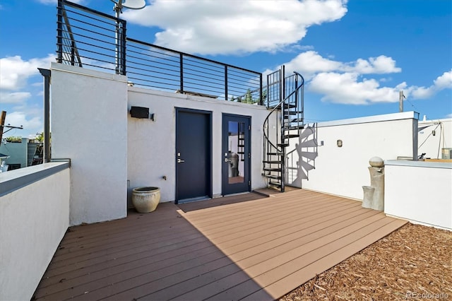 3615 Navajo St, Denver, CO 80211 - wooden terrace featuring stairs