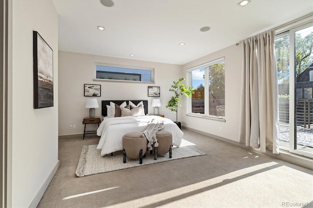 3615 Navajo St, Denver, CO 80211 - bedroom featuring multiple windows, carpet floors, baseboards, and recessed lighting