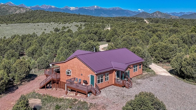 2680 Wild Bill Blvd, Westcliffe, CO 81252 - aerial view of property and surrounding area with a forest and mountains
