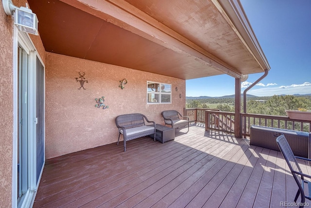 2680 Wild Bill Blvd, Westcliffe, CO 81252 - wooden terrace featuring a mountain view