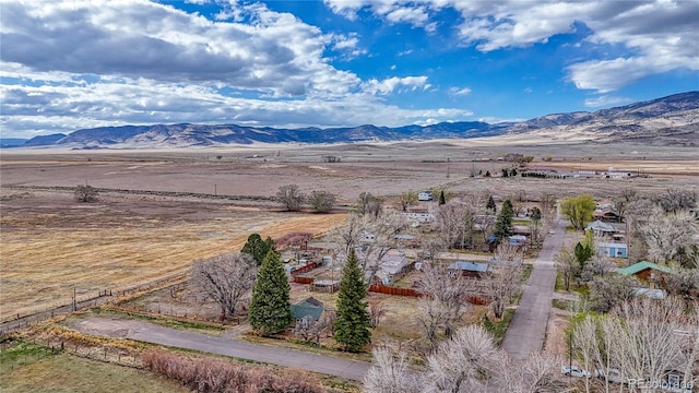 drone / aerial view with a mountain view