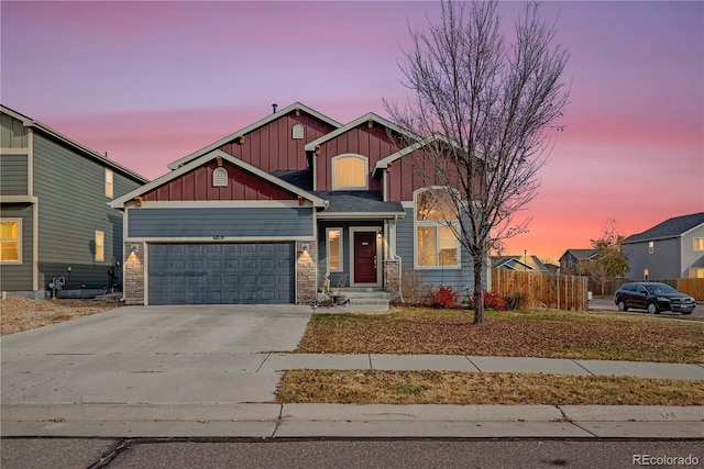 craftsman-style house featuring a garage