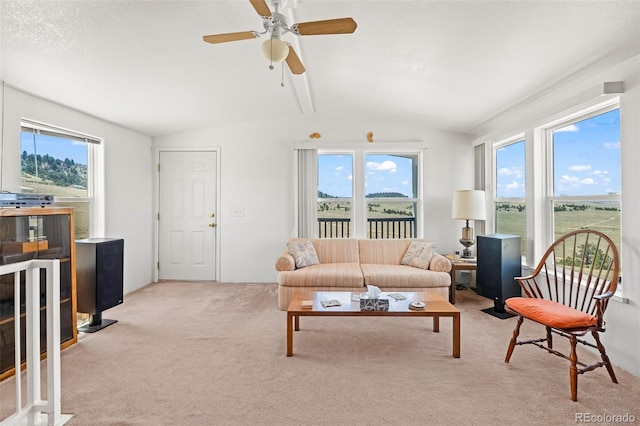 165 Coyotero Trl, Hartsel, CO 80449 - living room with healthy amount of natural light, light colored carpet, and ceiling fan