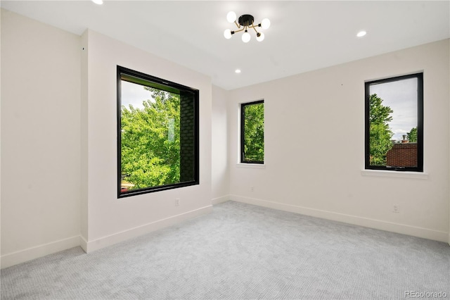 1601 S Columbine St, Denver, CO 80210 - unfurnished room with carpet, a chandelier, recessed lighting, and baseboards