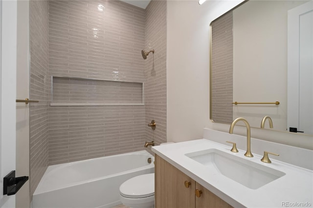 1601 S Columbine St, Denver, CO 80210 - bathroom with toilet, vanity, and shower / bathtub combination