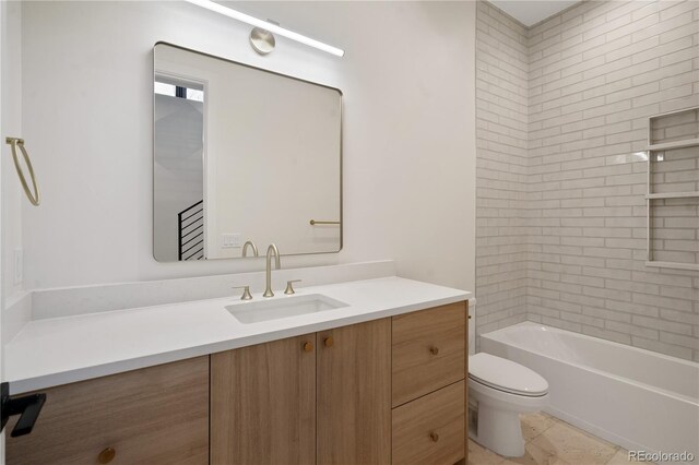 1601 S Columbine St, Denver, CO 80210 - bathroom with vanity, toilet, and shower / tub combination