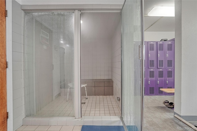 bathroom featuring walk in shower