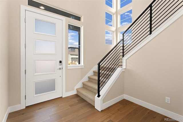 entrance foyer with wood-type flooring