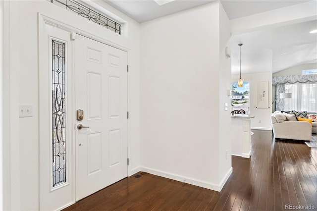 foyer featuring dark hardwood / wood-style floors