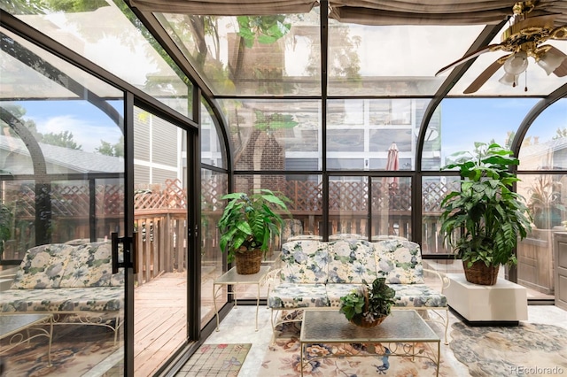4034 S Atchison Way, Aurora, CO 80014 - sunroom / solarium with ceiling fan and expansive windows