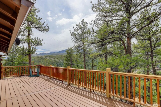 307 Virginia Rd, Bailey, CO 80421 - wooden terrace with a mountain view