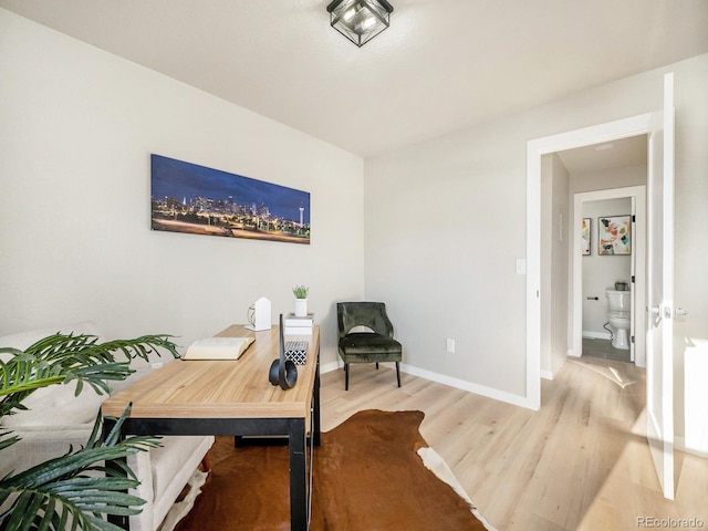 office space featuring hardwood / wood-style flooring