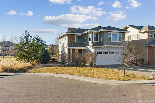 view of property featuring a garage