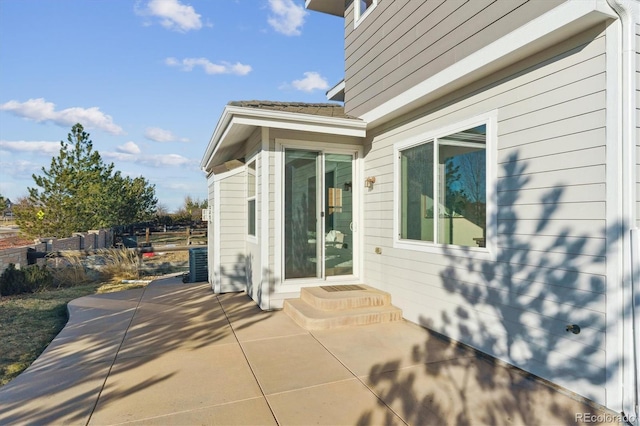 view of patio with central AC unit