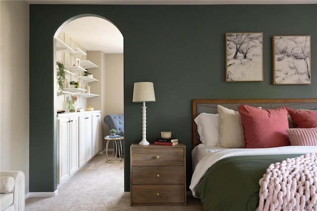 8982 Miners Pl, Highlands Ranch, CO 80126 - carpeted bedroom featuring arched walkways and baseboards
