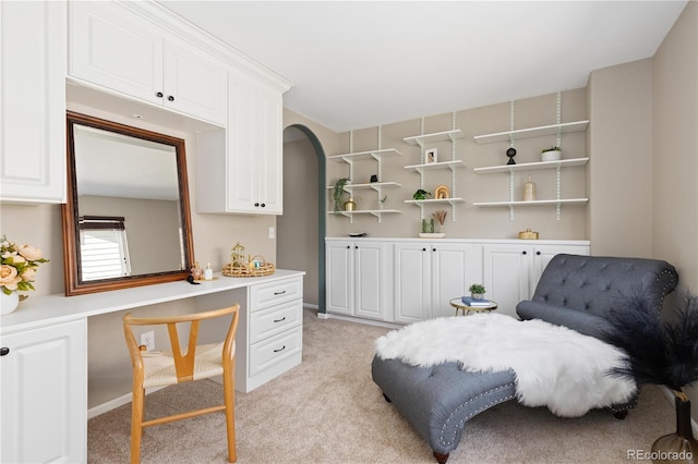 8982 Miners Pl, Highlands Ranch, CO 80126 - living area featuring light carpet and built in study area