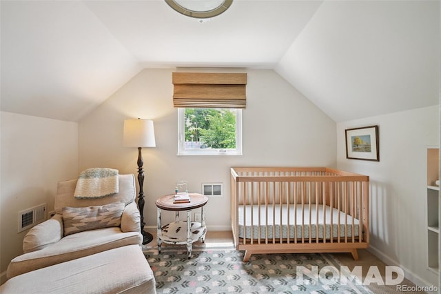 2965 S Gilpin St, Denver, CO 80210 - bedroom featuring vaulted ceiling and baseboards