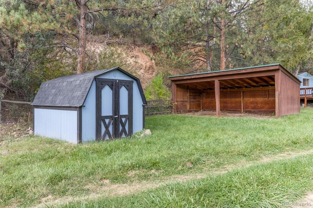 view of shed