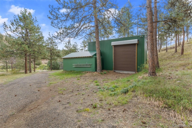 view of garage