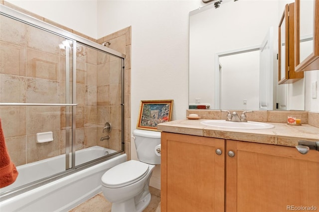 7444 E 9th Ave, Denver, CO 80230 - full bath with toilet, vanity, and combined bath / shower with glass door