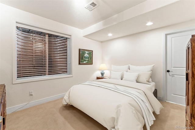 7444 E 9th Ave, Denver, CO 80230 - bedroom featuring light colored carpet, baseboards, and recessed lighting