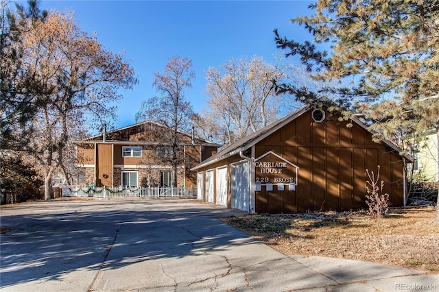 view of home's exterior with a garage