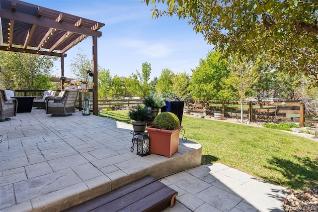12189 Windy Trail Ln, Parker, CO 80138 - view of patio / terrace featuring a pergola and an outdoor hangout area