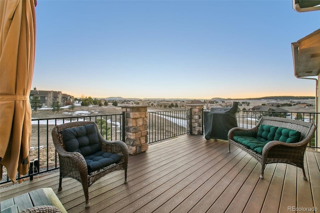 view of deck at dusk