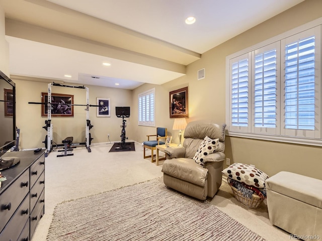 9625 S Hackberry St, Highlands Ranch, CO 80129 - exercise area featuring carpet flooring and recessed lighting
