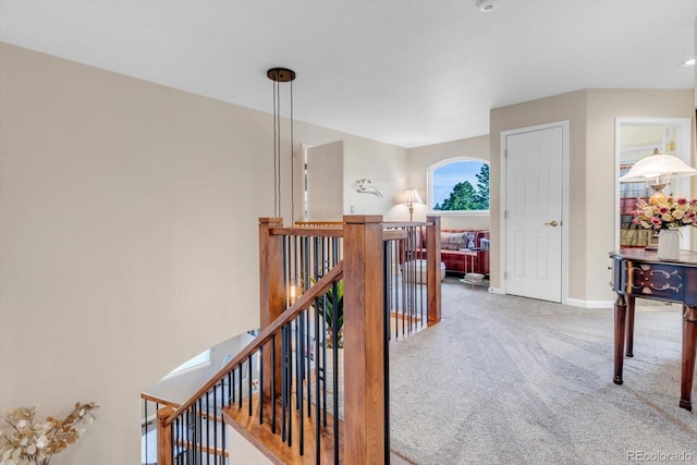 6266 Holman St, Arvada, CO 80004 - corridor featuring an upstairs landing, carpet, and baseboards