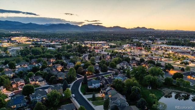 6266 Holman St, Arvada, CO 80004 - aerial view of property's location featuring a water and mountain view