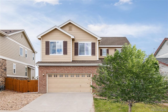 view of front of property featuring a garage