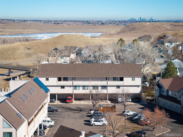 bird's eye view with a residential view