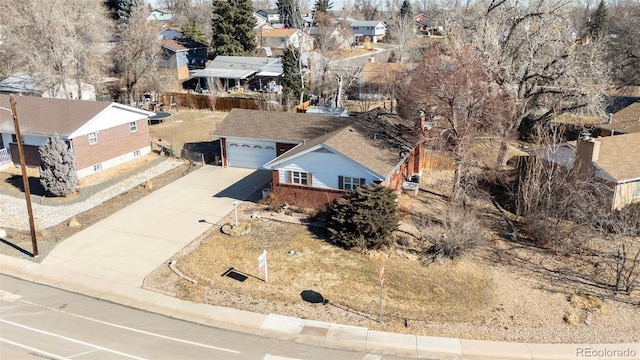 aerial view featuring a residential view