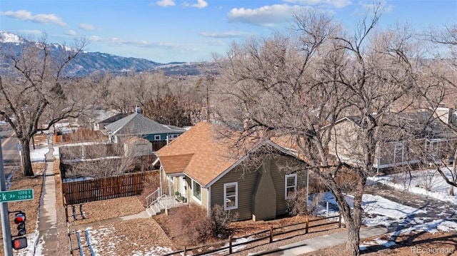 exterior space featuring a mountain view