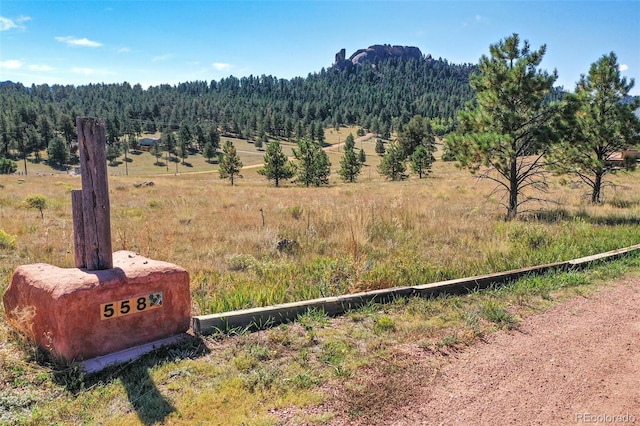 view of mountain feature featuring a rural view