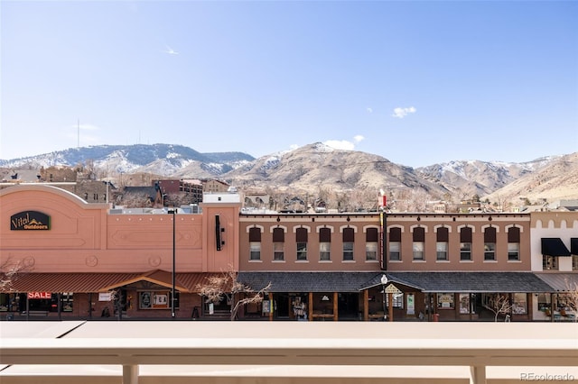 exterior space with a mountain view