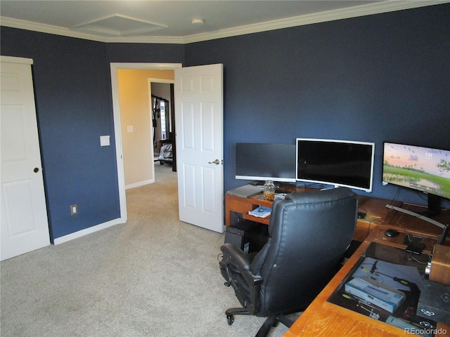 10522 Stoneflower Dr, Parker, CO 80134 - carpeted office space with crown molding and baseboards