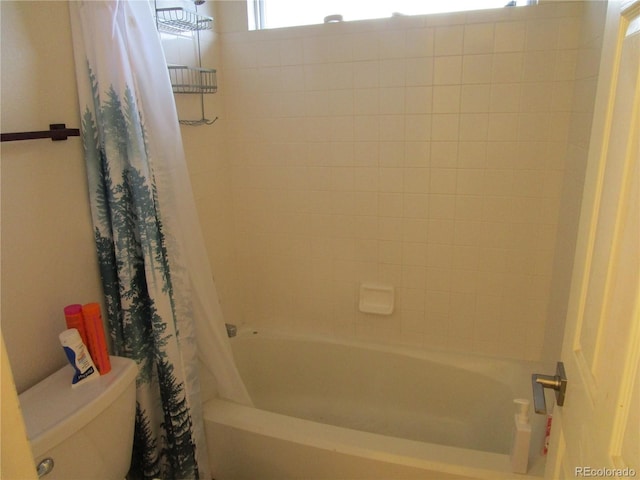 10522 Stoneflower Dr, Parker, CO 80134 - full bath featuring toilet and shower / bath combo with shower curtain