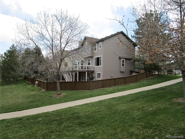 10522 Stoneflower Dr, Parker, CO 80134 - view of home's exterior with stairs and a wooden deck