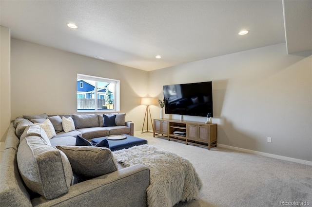 10024 Waterton Canyon Way, Colorado Springs, CO 80924 - living room with baseboards, recessed lighting, and carpet