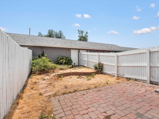 view of patio featuring a fenced backyard