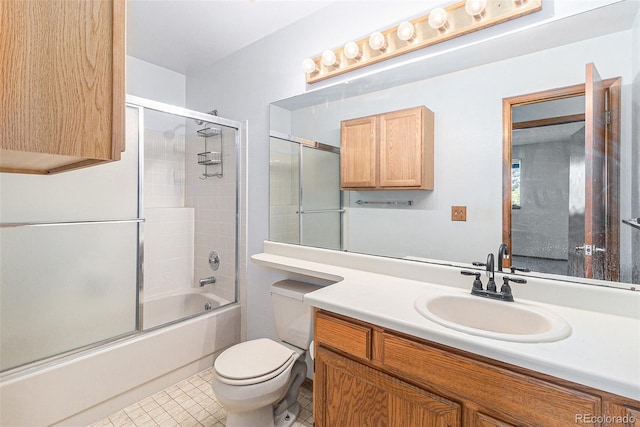 13317 Albion Cir, Thornton, CO 80241 - bathroom featuring vanity and bath / shower combo with glass door