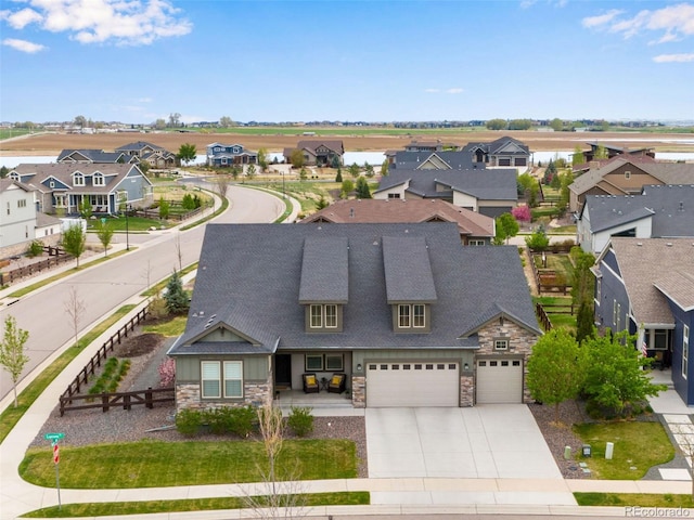aerial view featuring a residential view