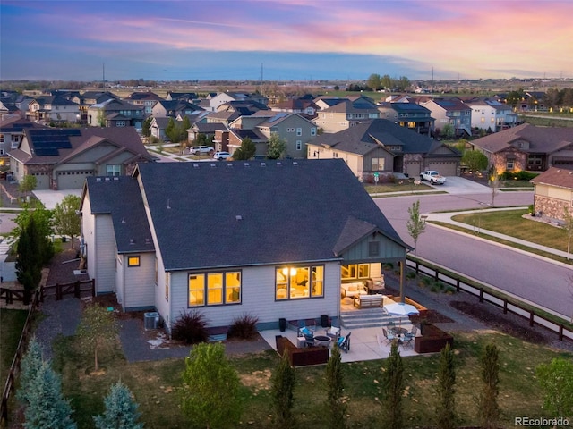aerial view featuring a residential view