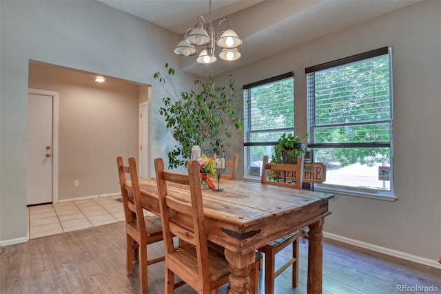 972 Columbine Ave, Colorado Springs, CO 80904 - dining room featuring a chandelier and wood finished floors