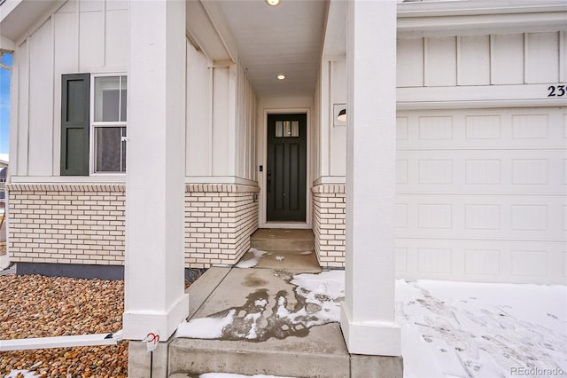 entrance to property with a garage