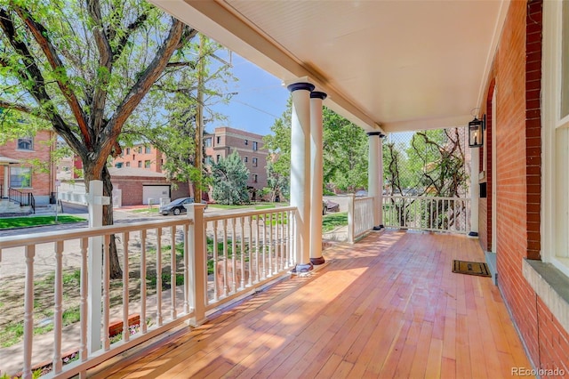 wooden deck featuring a porch