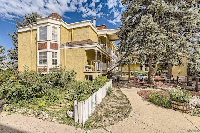 exterior space with a balcony