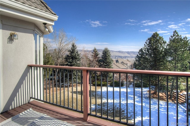 balcony with a mountain view